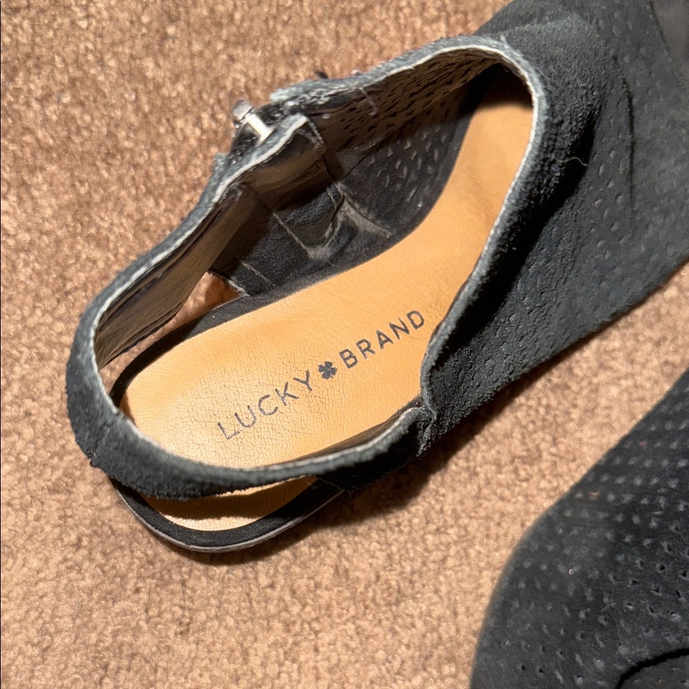 Lucky Beand Black Women's Open-Toe Ankle Boots - Picture 3 of 5